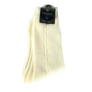 Boys Ivory Dress Socks by Darnel Nylon Size 9-11